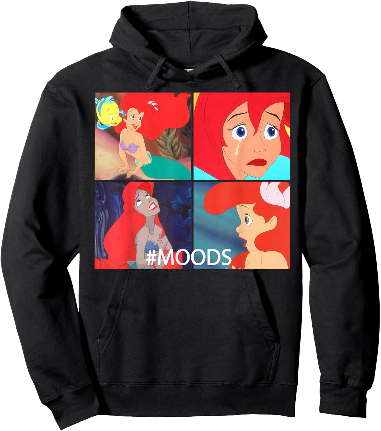 Disney The Little Mermaid Ariel Mood Panels Small Hoodie - Hoodie | Black