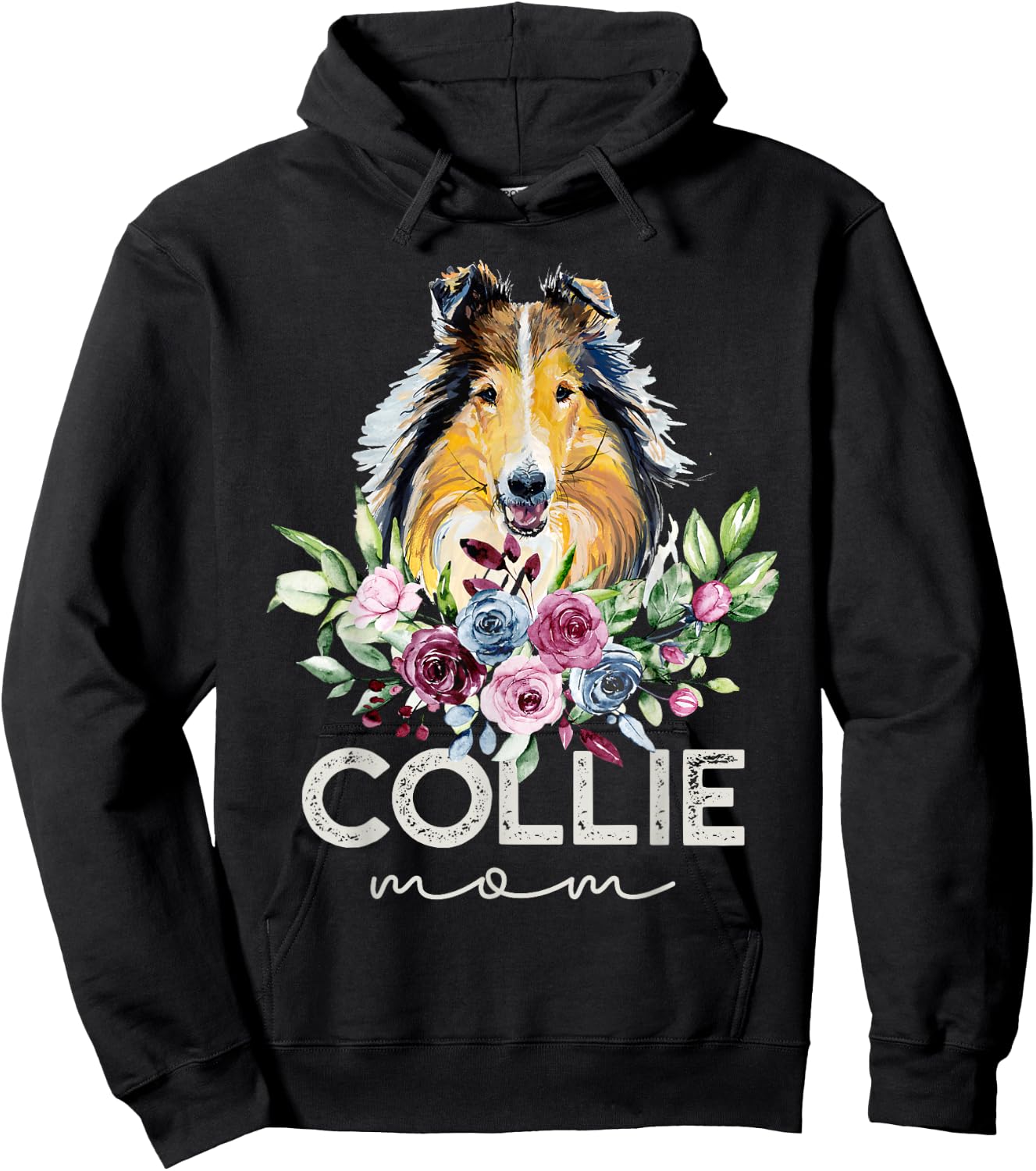 Rough Collie Shirt Gifts Dog Mom Hoodie - Hoodie | Black