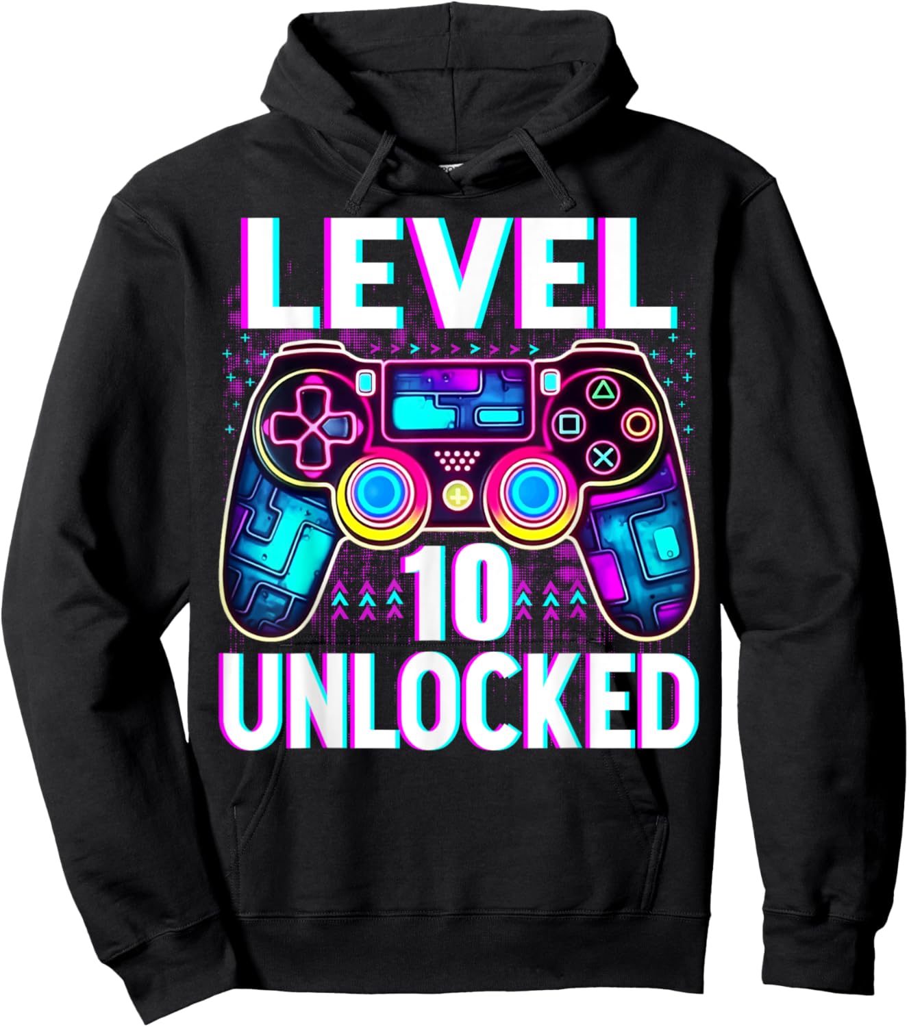 Level 10 Unlocked Shirt Funny Video Gamer Geek 10th Birthday Hoodie - Hoodie | Black