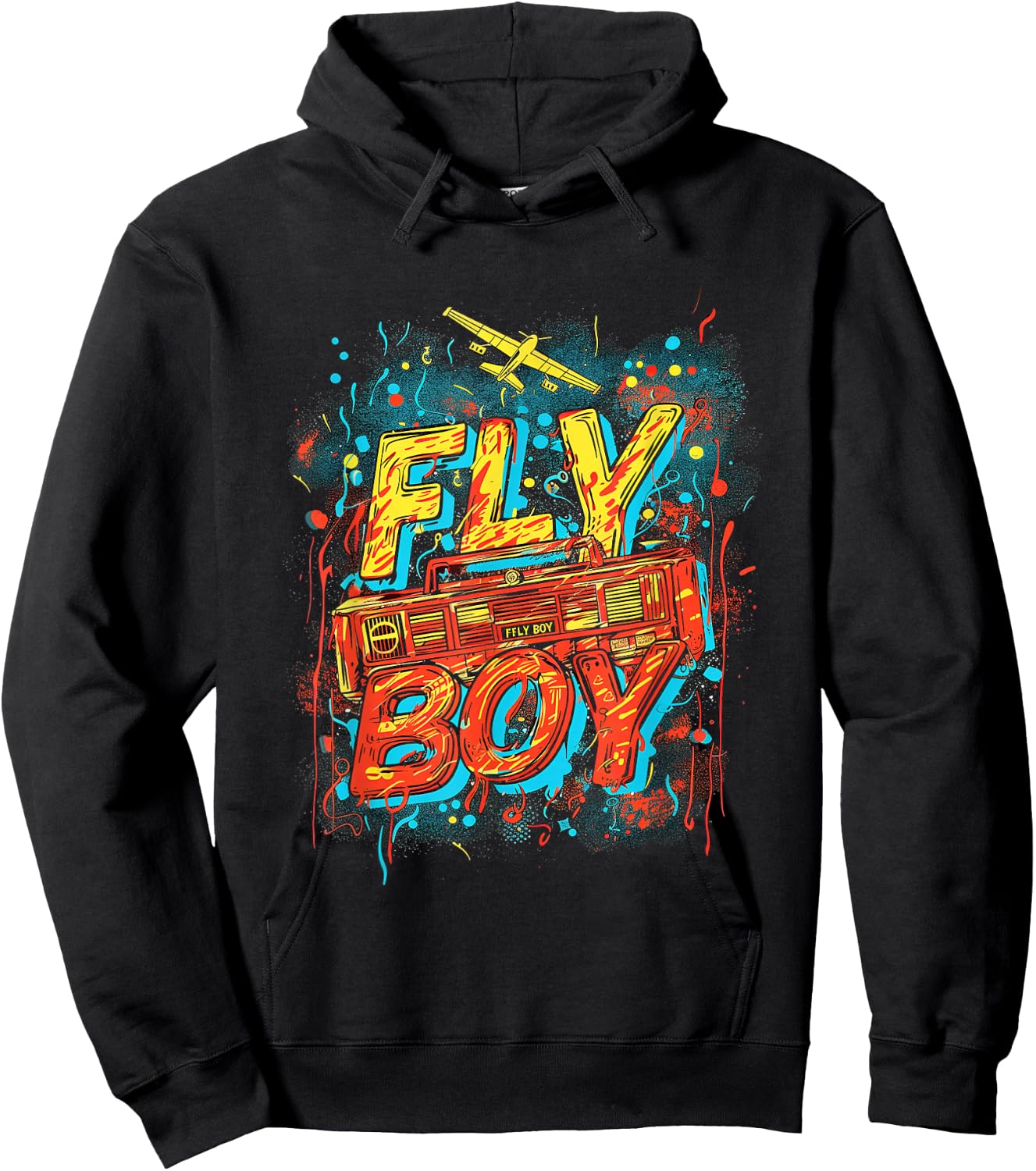 Fly Boy Hip Hop 80s 90s Urban Graffiti Style Hoodie - Hoodie | Black