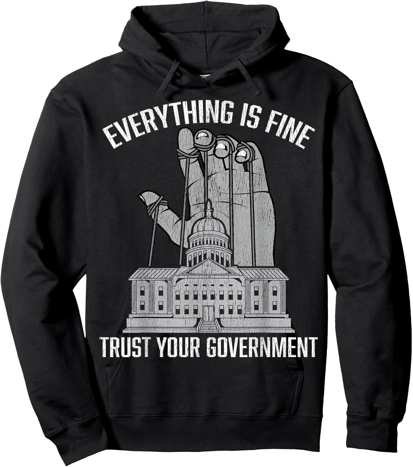 Everything Is Fine Trust Your Government Conspiracy Theory Hoodie - Hoodie | Black