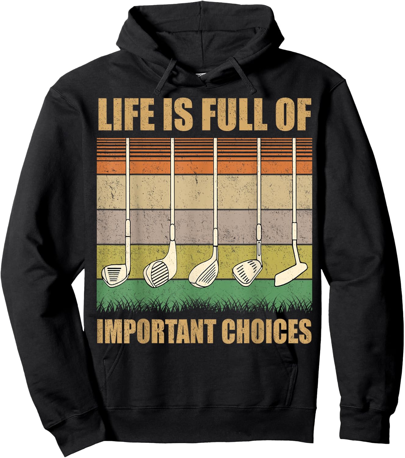 Life is Full Of Important Choices Funny Golf Gift Hoodie - Hoodie | Black