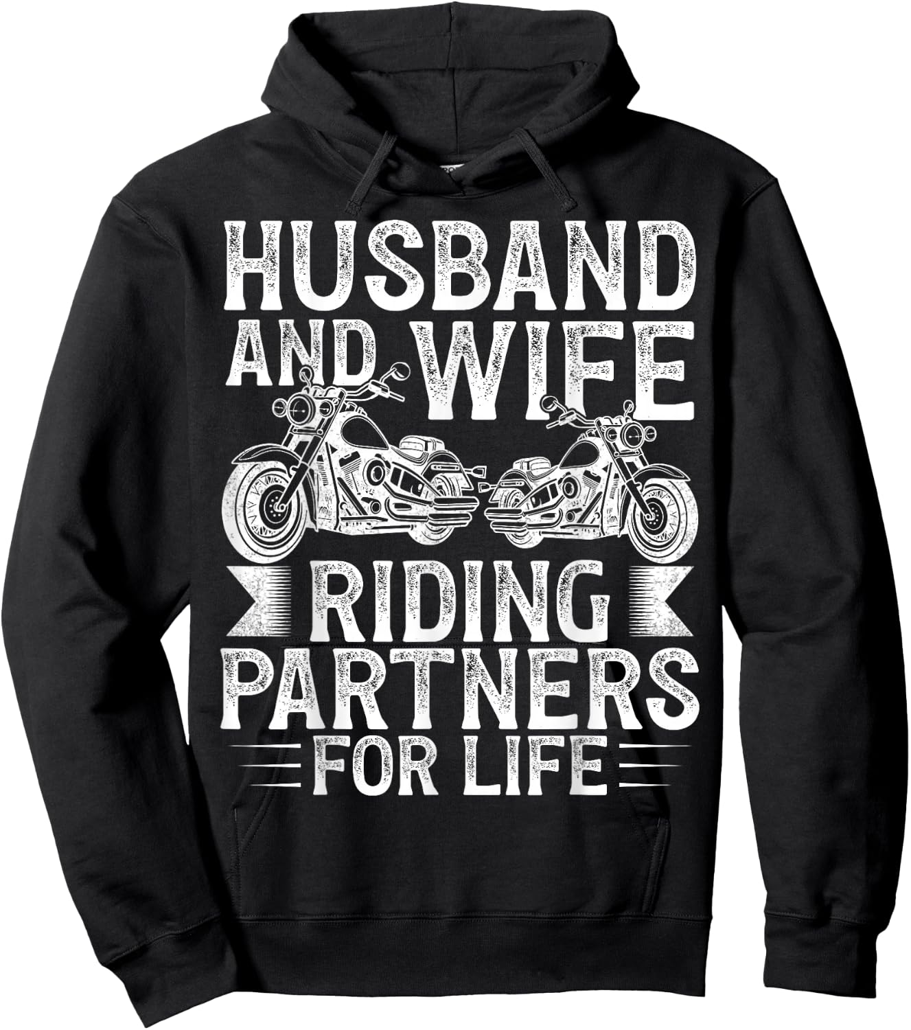 Husband And Wife Riding Partner For Life Motorcycle Biker Hoodie - Hoodie | Black