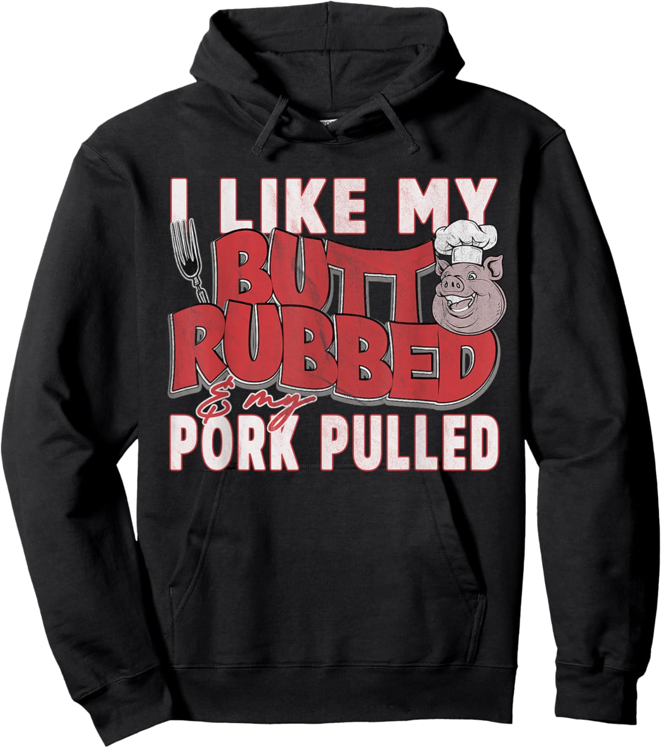 Funny BBQ Grilling Quote Pig Pulled Pork Men Women Hoodie - Hoodie | Black