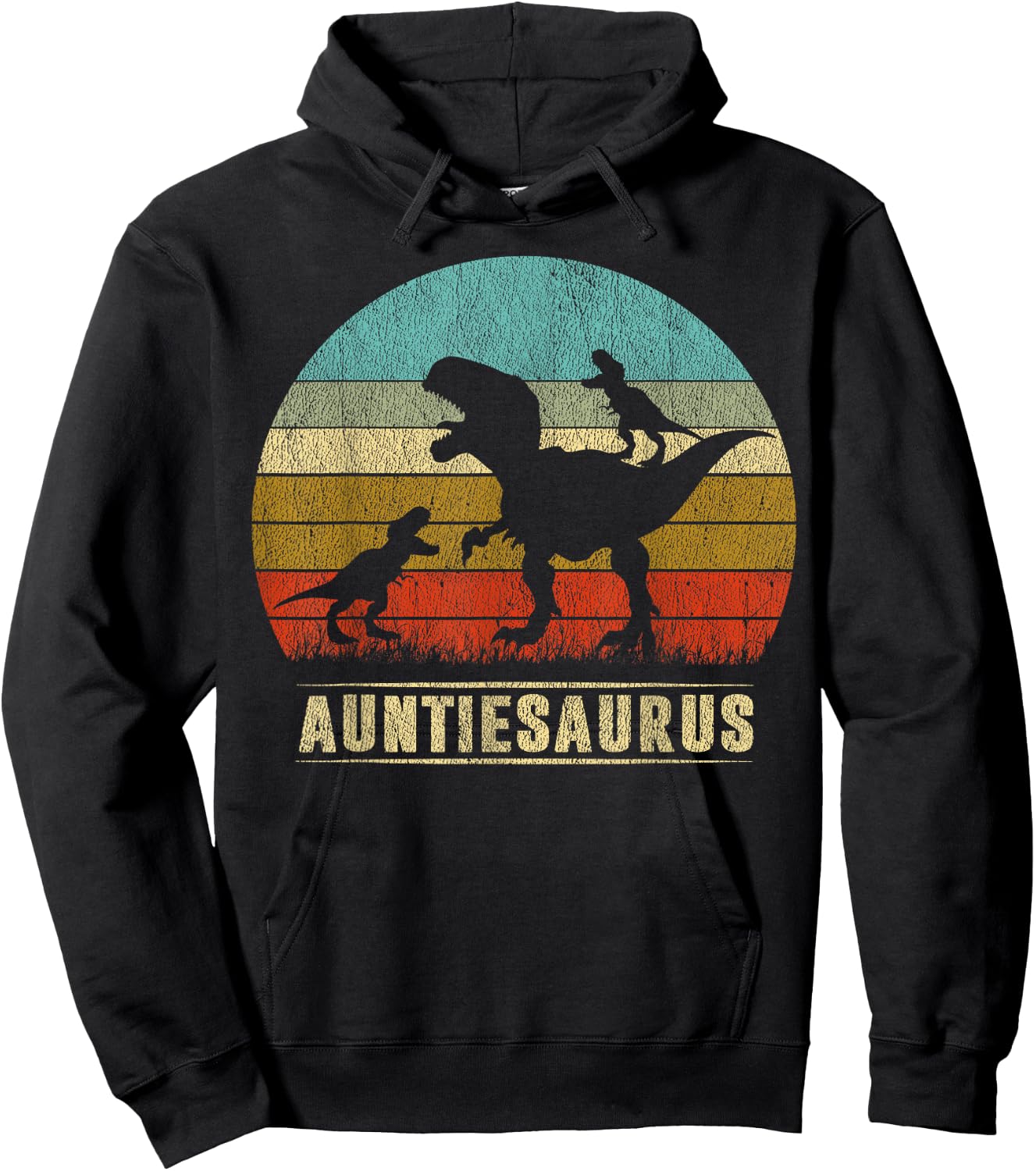 Auntie Dinosaur Auntiesaurus 2 Two kids Matching christmas Hoodie - Hoodie | Black