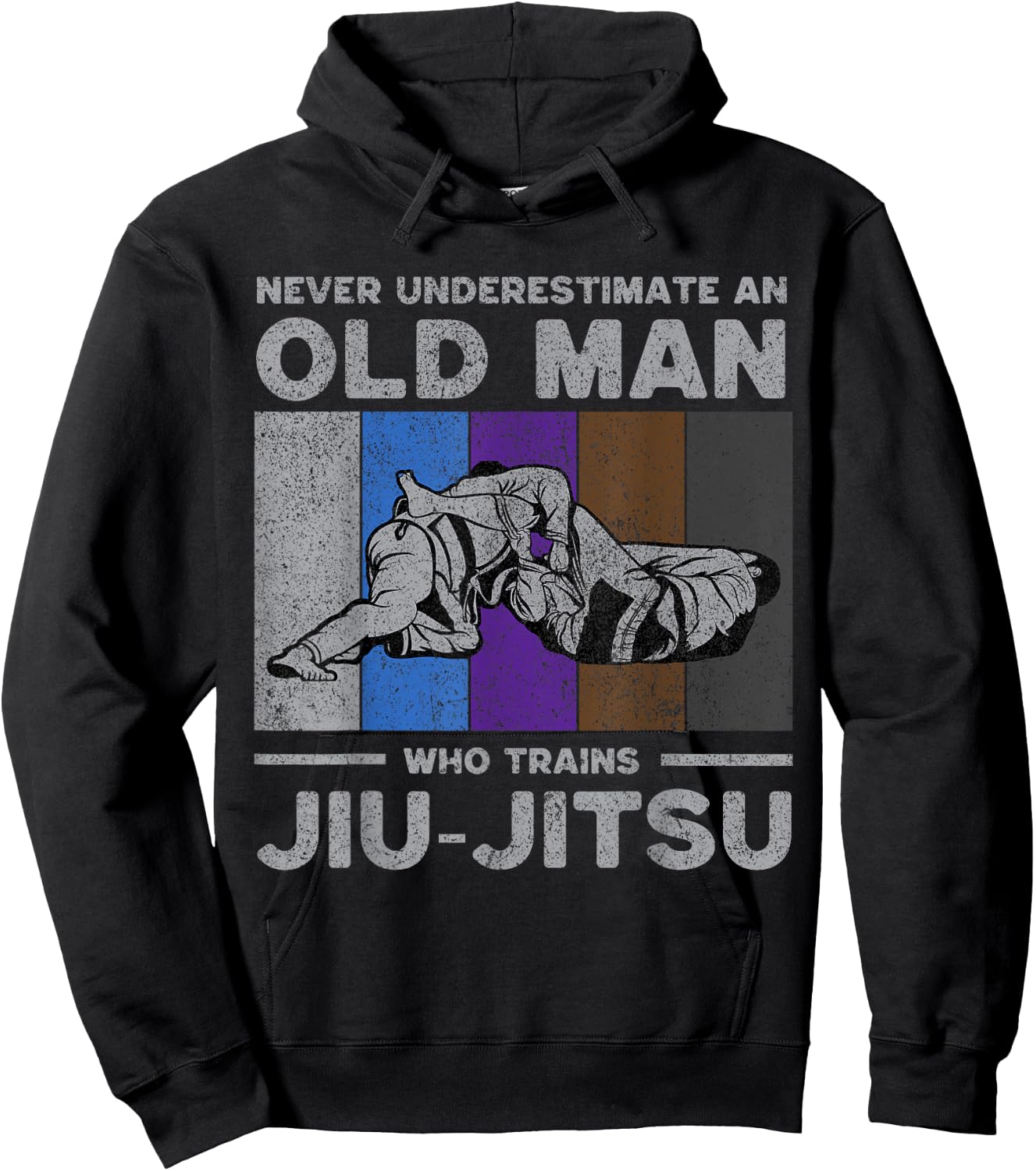 Never Underestimate an Old Man Brazilian Jiu Jitsu Hoodie - Hoodie | Black