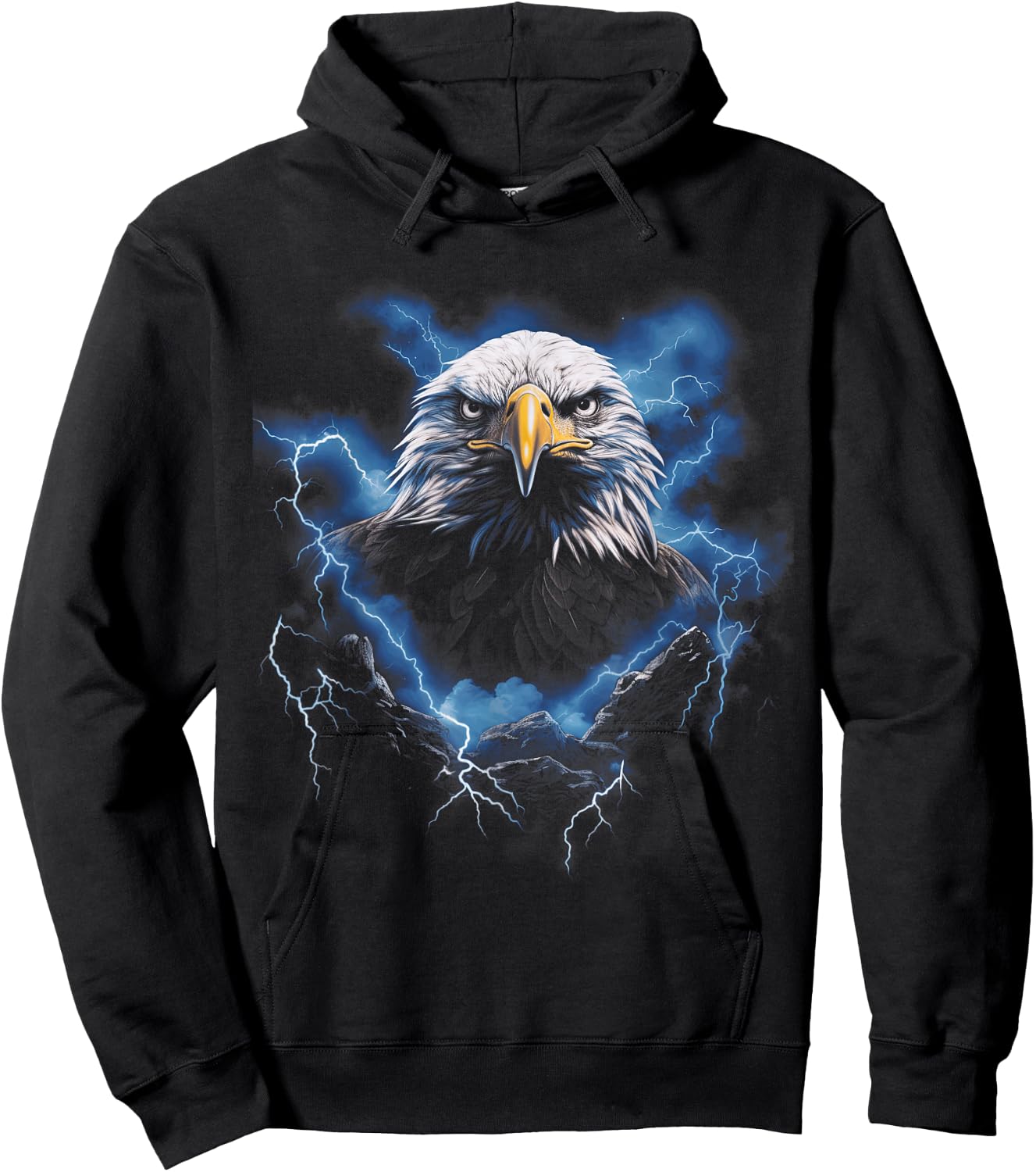 Bald eagle Bird Nature Usa Lightning Hoodie - Hoodie | Black