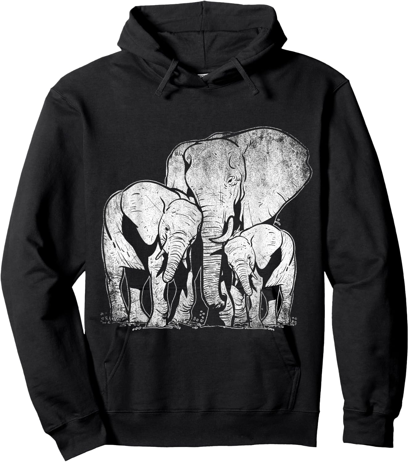Elephant Family Elephant Hoodie - Hoodie | Black
