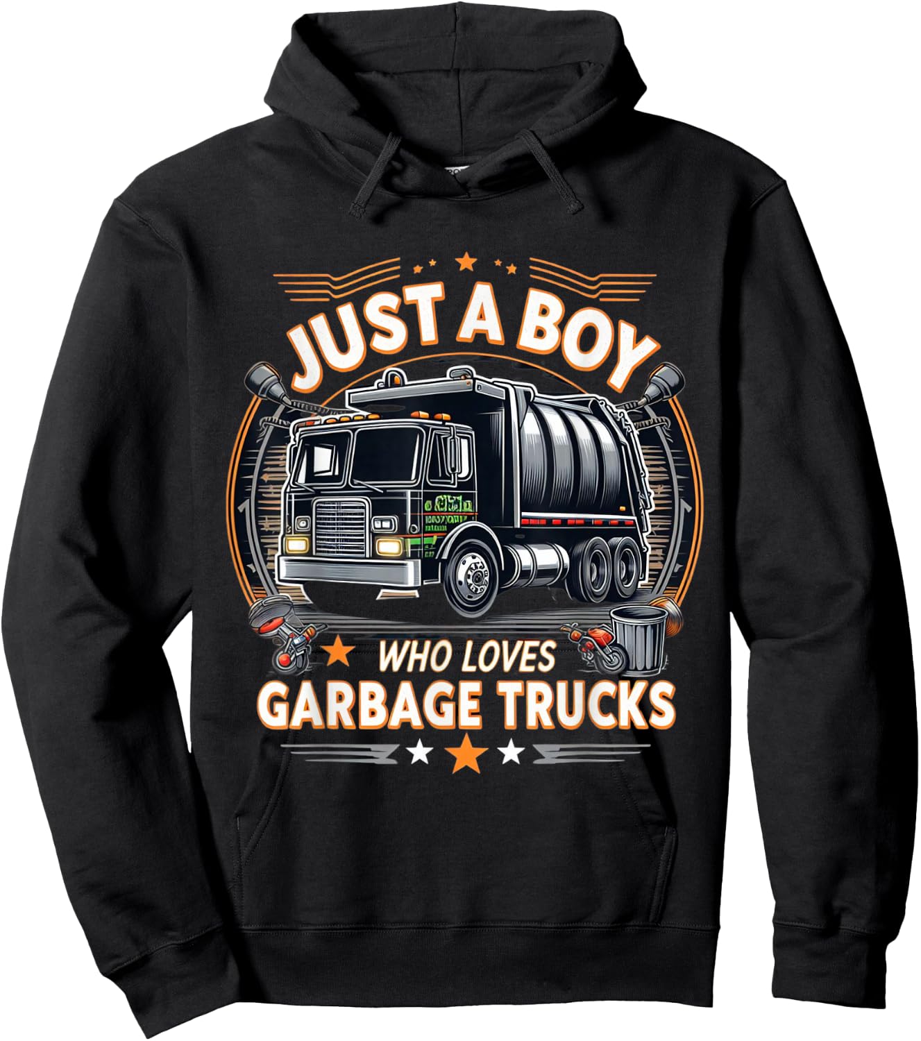 Just a boy who loves Garbage Trucks Hoodie - Hoodie | Black
