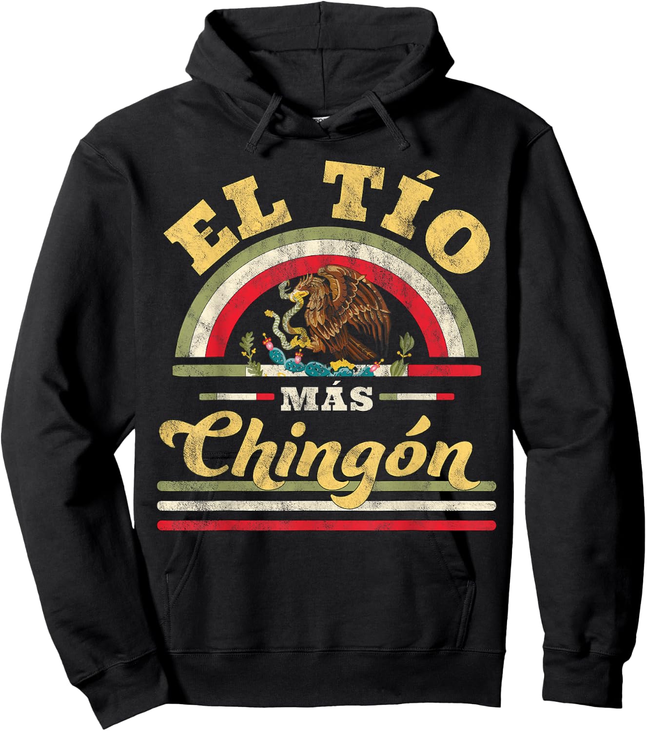 El TIO Mas Chingon Funny Mexican Flag Cool Uncle Gift Regalo Hoodie - Hoodie | Black