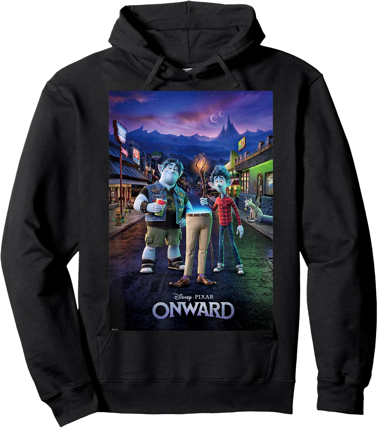 Disney Pixar Onward Group Shot Poster Hoodie - Hoodie | Black