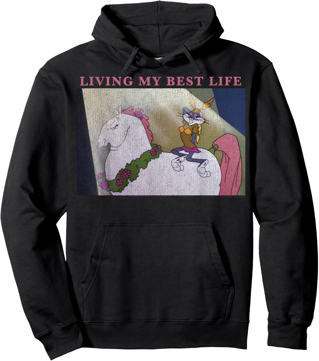 Looney Tunes Bugs Bunny Living My Best Life Hoodie - Hoodie | Black