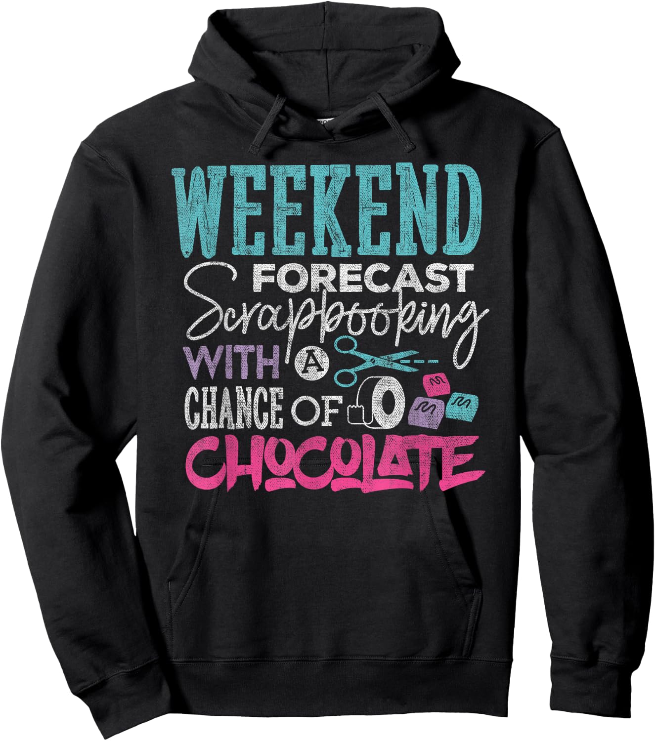 Scrapbook Shirt Weekend Forecast Scrapbooking Funny Crafting Hoodie - Hoodie | Black