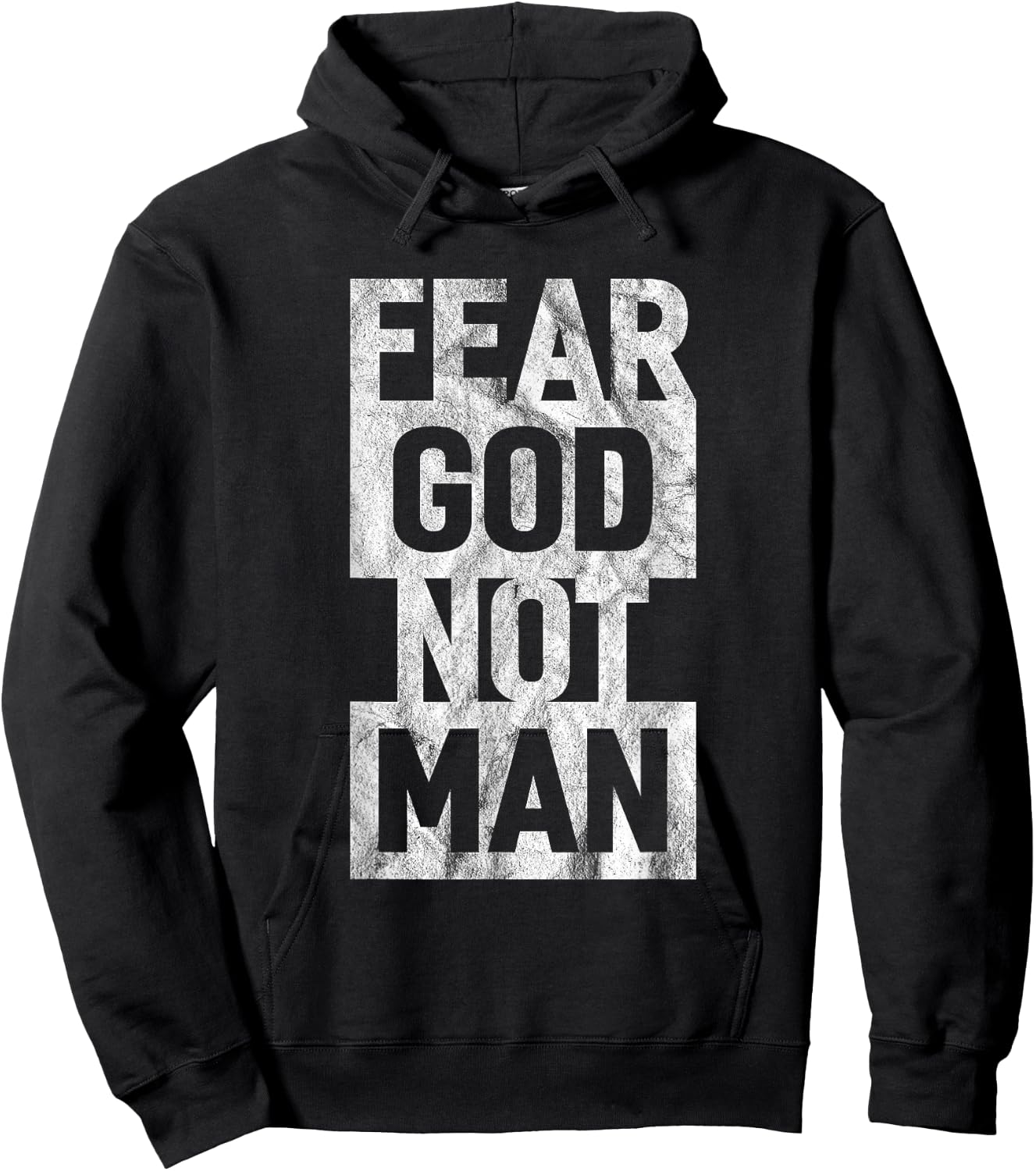 Fear God Not Man Cool Christian Funny Vintage Hoodie - Hoodie | Black