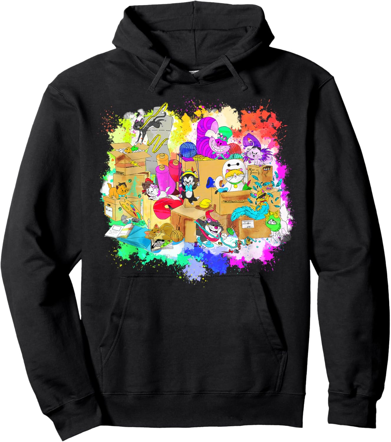 Disney Cats Cheshire Cat Figaro Marie Mochi & Kitten Yzma Hoodie - Hoodie | Black