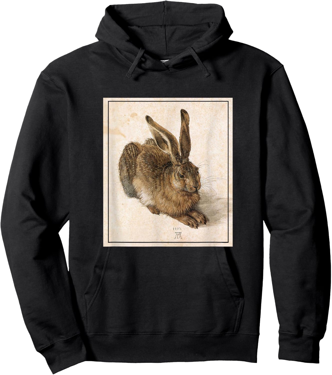 Brown Hhare (1502) Albrecht Dürer Drawing Watercolour Rabbit Hoodie - Hoodie | Black