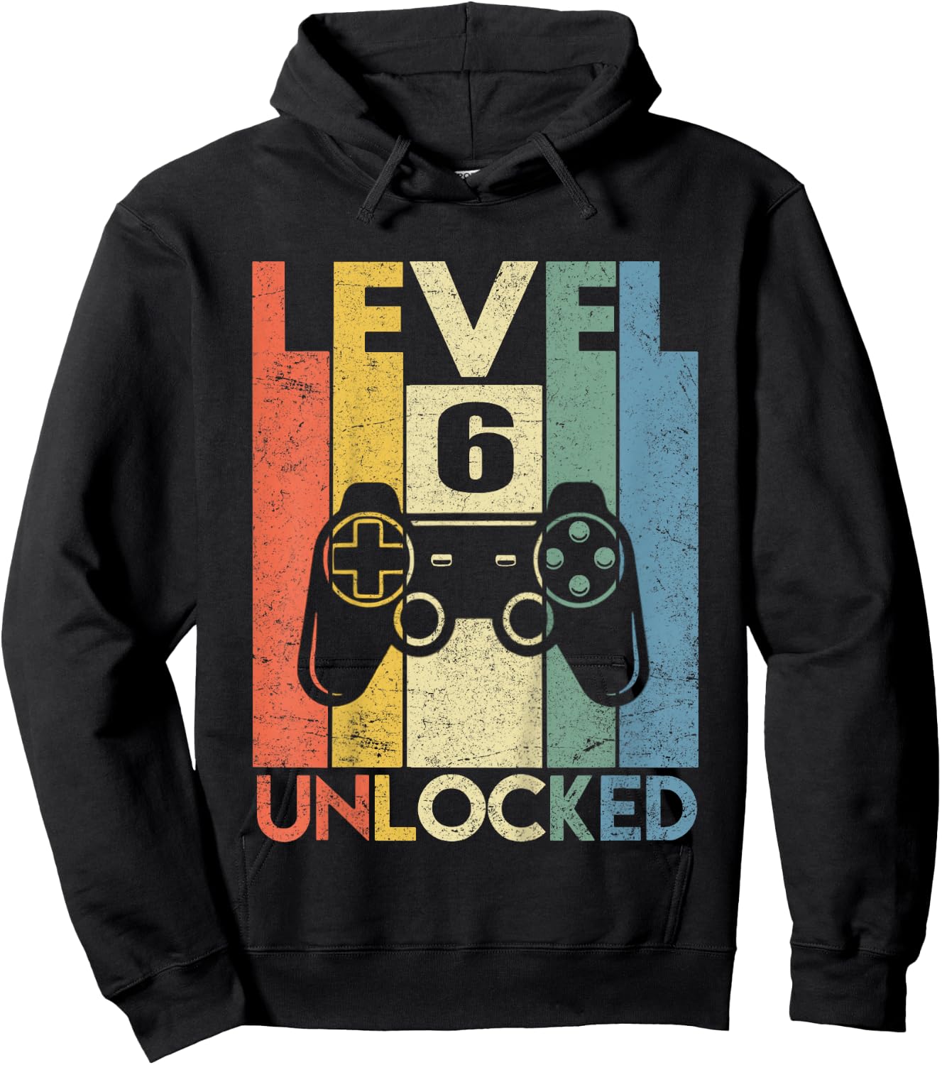 Level 6 Unlocked Shirt Funny Video Gamer 6th Birthday Gift Hoodie - Hoodie | Black
