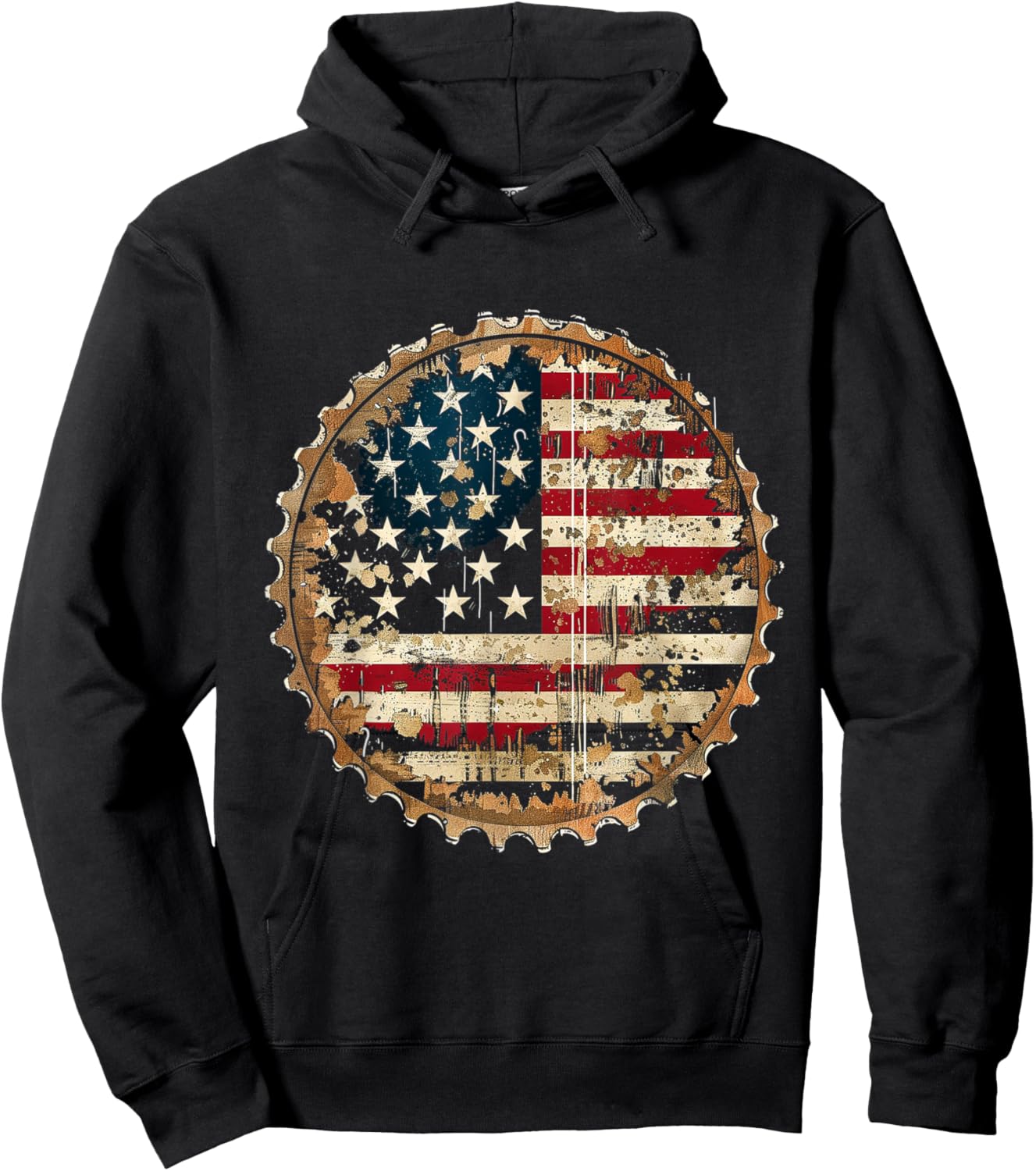 American Flag Beer Cap Hoodie - Hoodie | Black