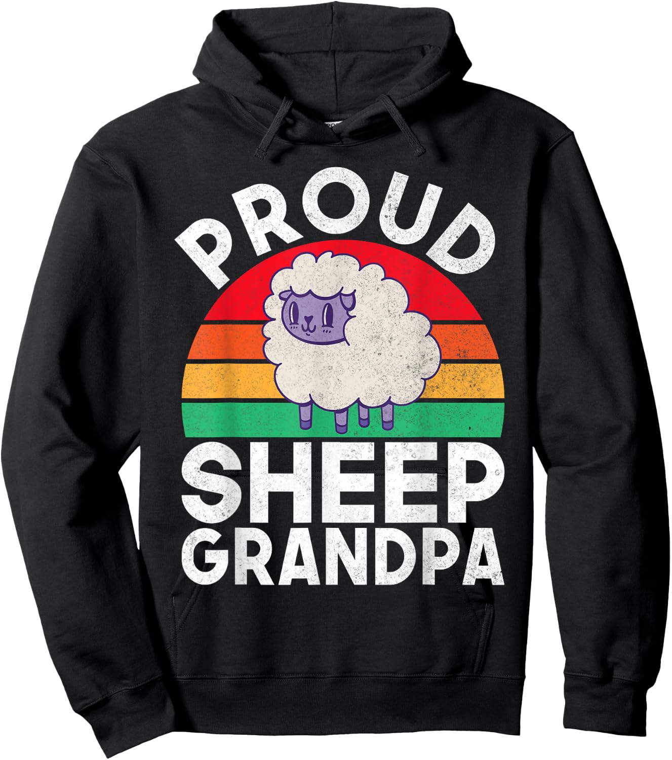 Proud Sheep Grandpa Sheep Hoodie - Hoodie | Black