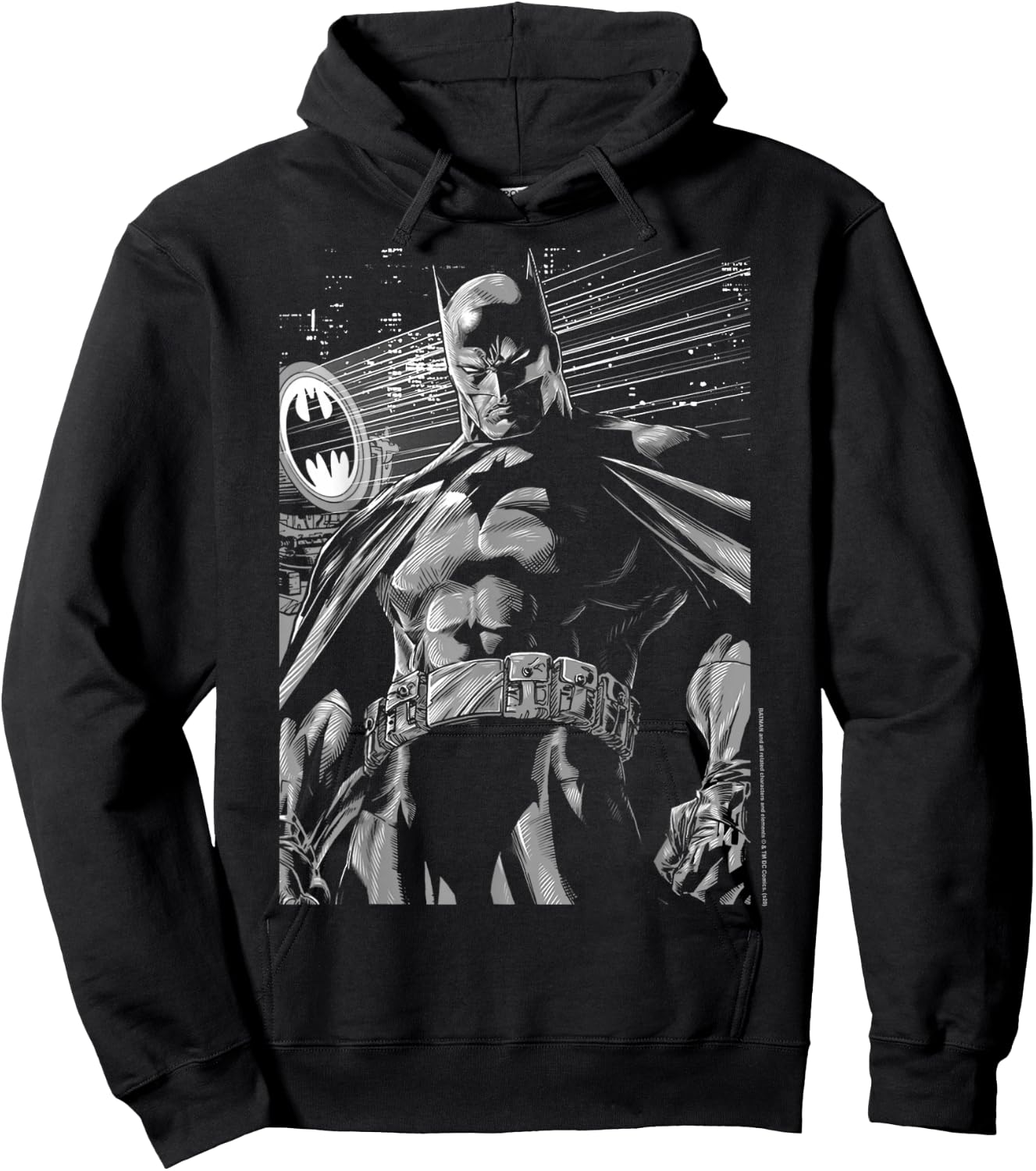 DC Comics Batman Dark Black And White Poster Hoodie - Hoodie | Black
