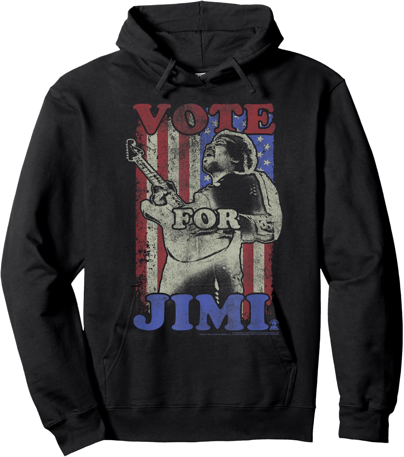 Jimi Hendrix Official Guitar Flag Vote for Jimi Hoodie - Hoodie | Black