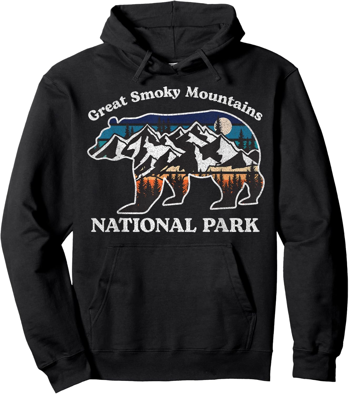 Great Smoky Mountains National Park Bear Hiking Souvenir Hoodie - Hoodie | Black