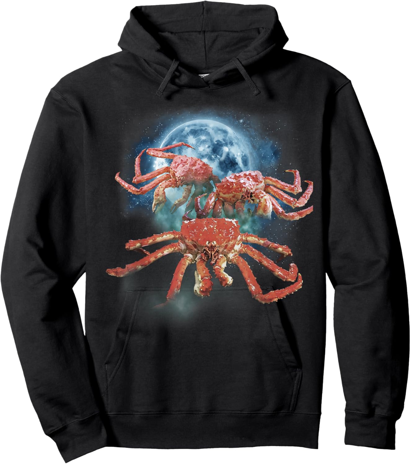 Funny King Crab Shirt - Crab Shirt - Howling at the Moon Hoodie - Hoodie | Black