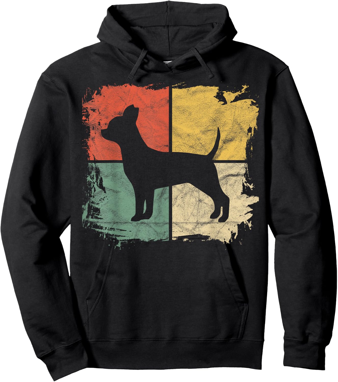 Square Retro Chihuahua Owner Gift Dog Parent Dad Chi-chi Mom Hoodie - Hoodie | Black
