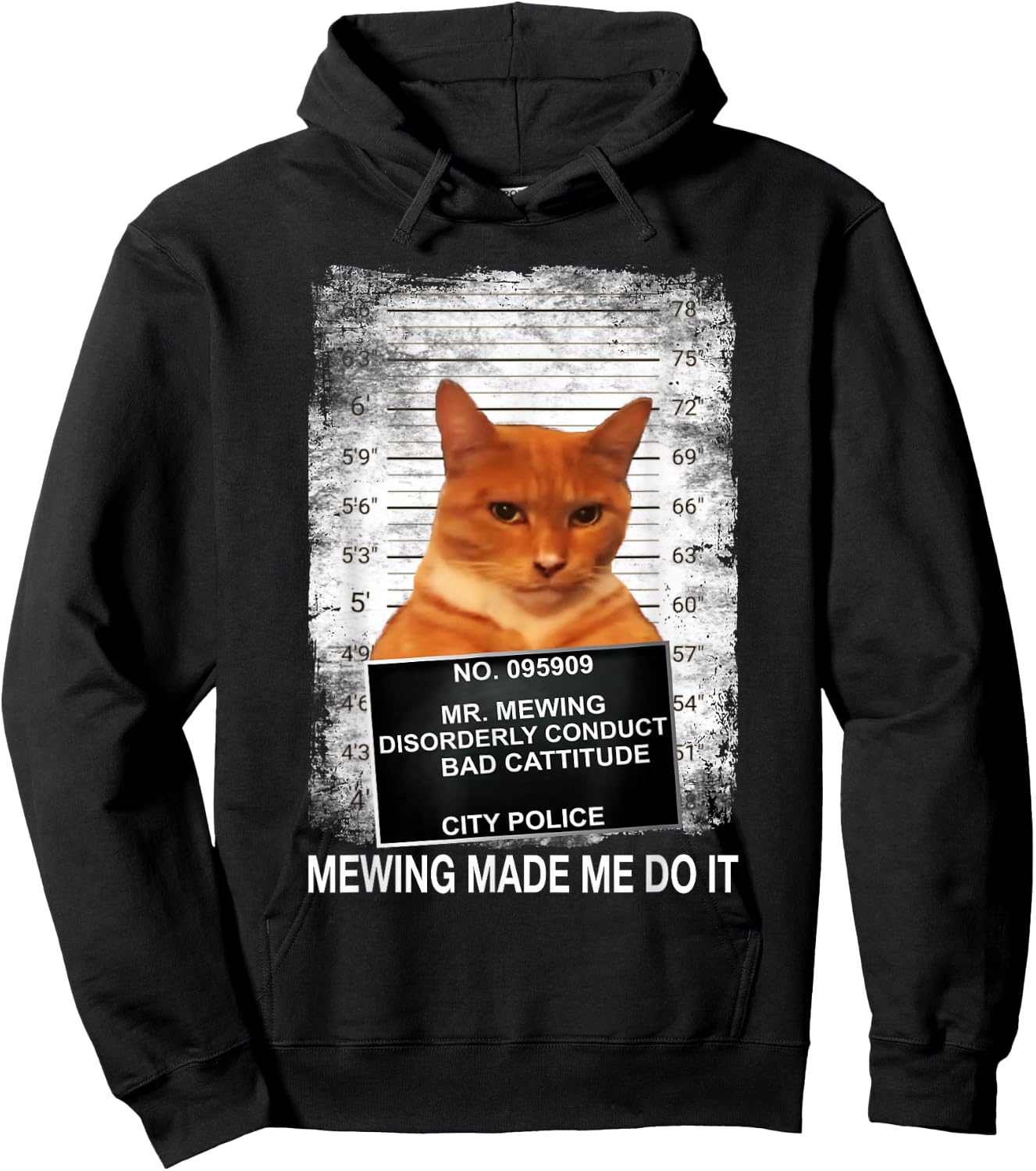 Mewing Made Me Do it, Funny Catnip Mogging Meme Cat Hoodie - Hoodie | Black