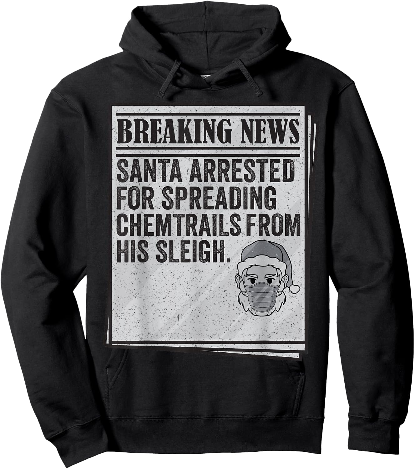 Conspiracy Meme - Santa Arrested Spread Chemtrails Christmas Hoodie - Hoodie | Black