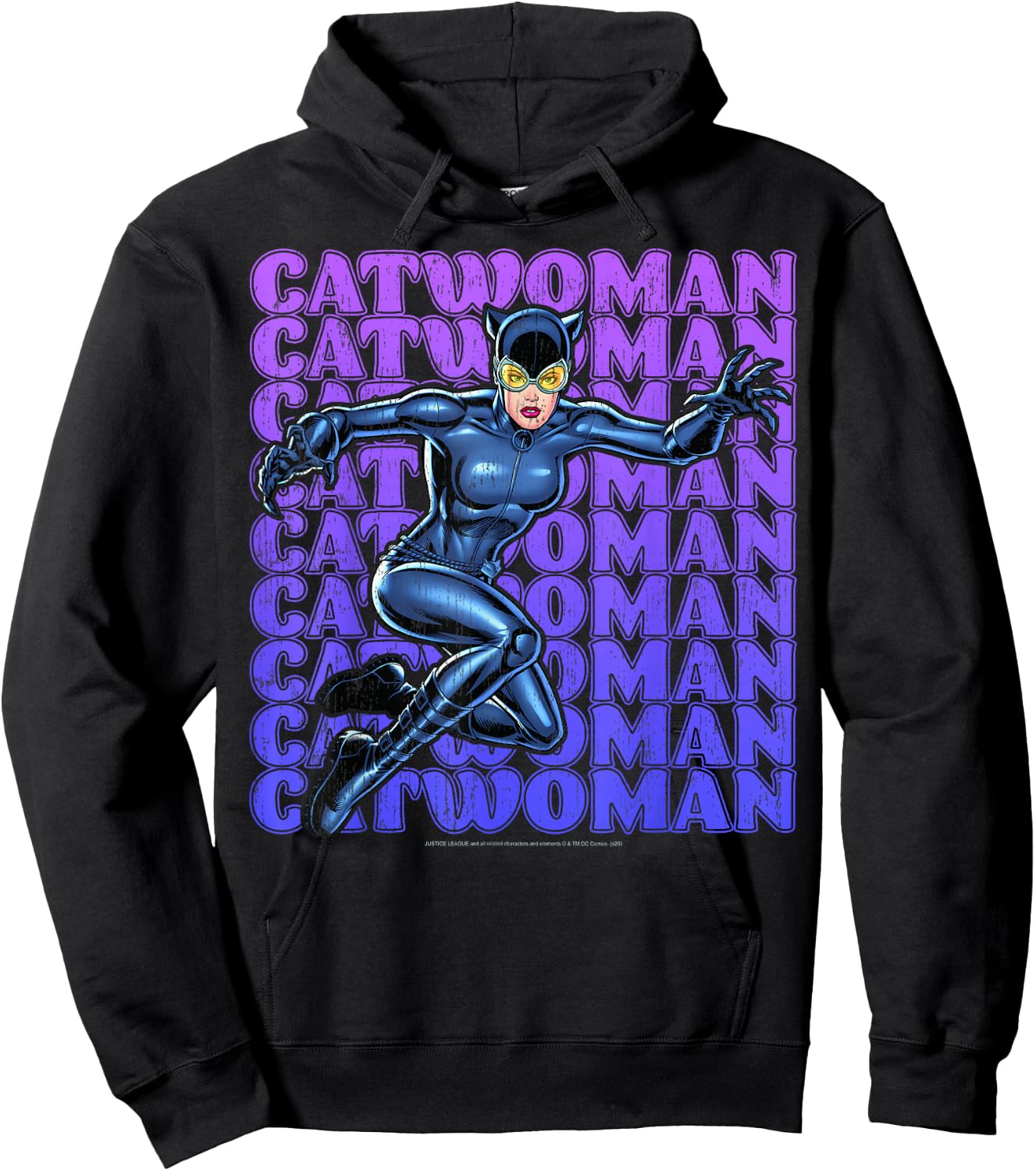 DC Comics Catwoman Name Stack Portrait Hoodie - Hoodie | Black
