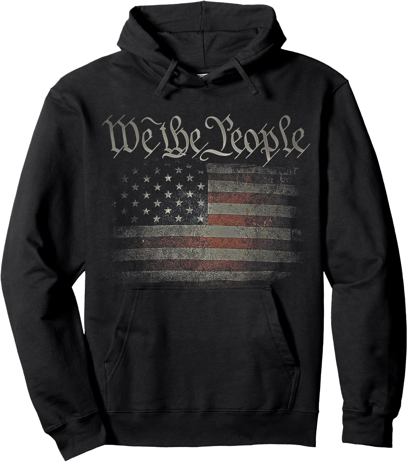 We The People USA Flag 4th of July US Distressed Grunge US Hoodie - Hoodie | Black