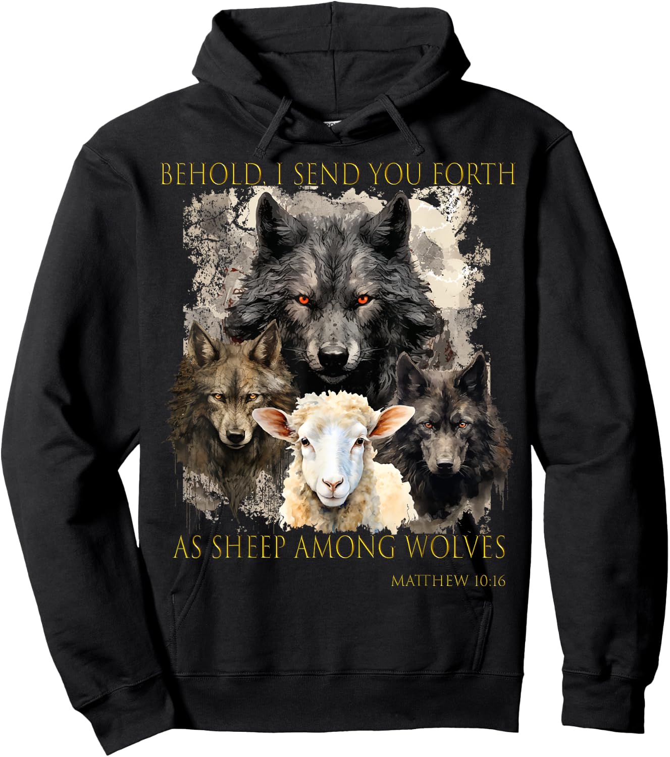 Christ Sheep among wolves John 3:16 Yeshua Religious Gospel Hoodie - Hoodie | Black