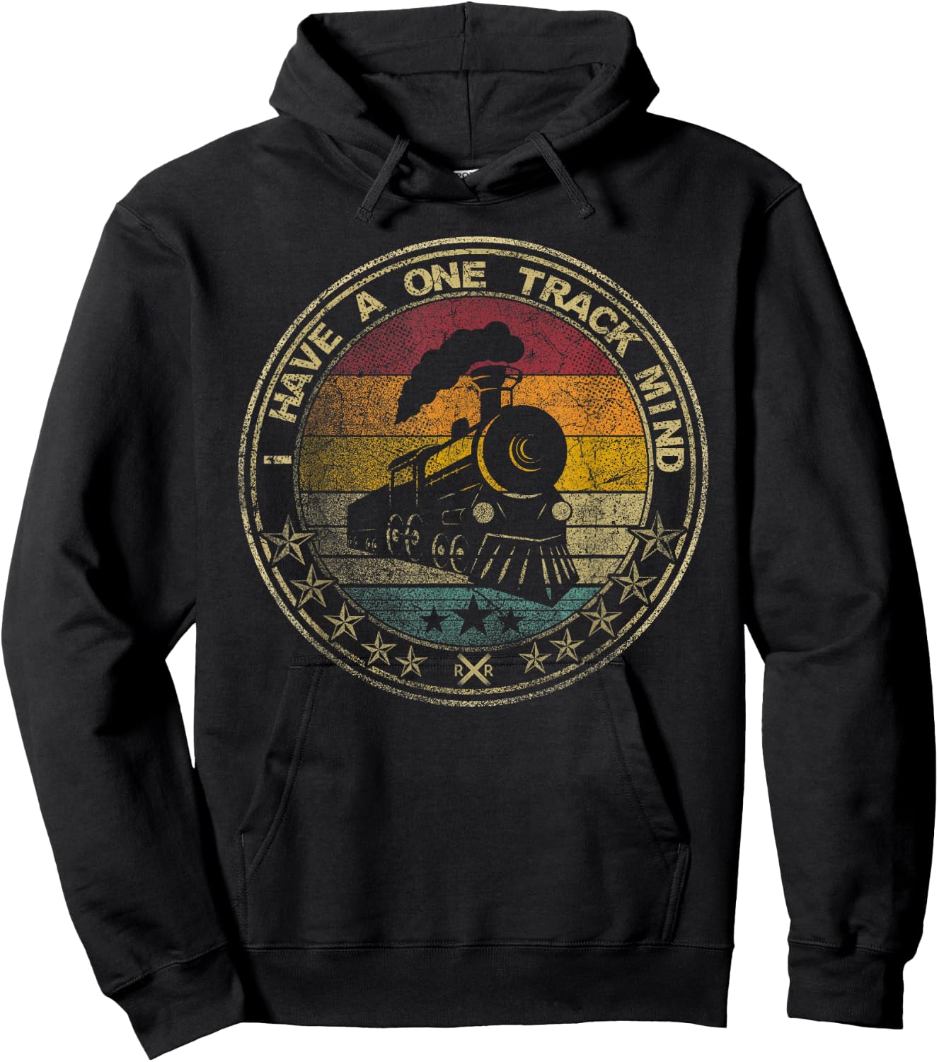 I Have A One Track Mind Train Retro Engine Model Railroad Hoodie - Hoodie | Black