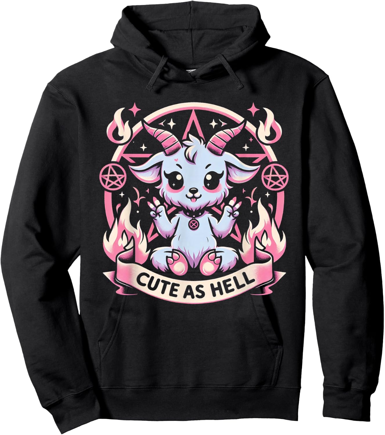 Pastel Goth Cute As Hell Kawaii Baphomet Emo Gothic Hoodie - Hoodie | Black