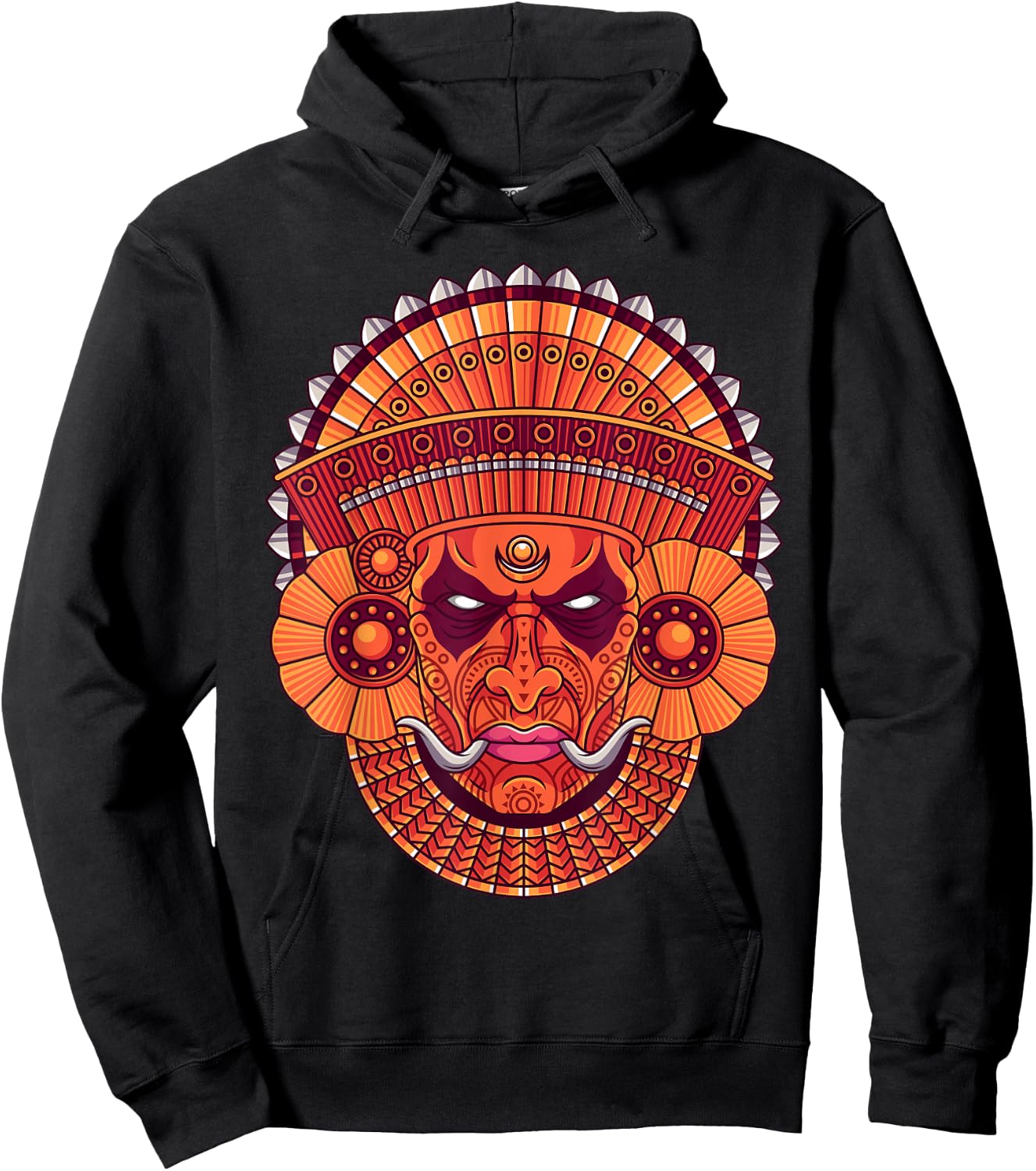 Theyyam Kolam Muggu Indian Kerala Hoodie - Hoodie | Black