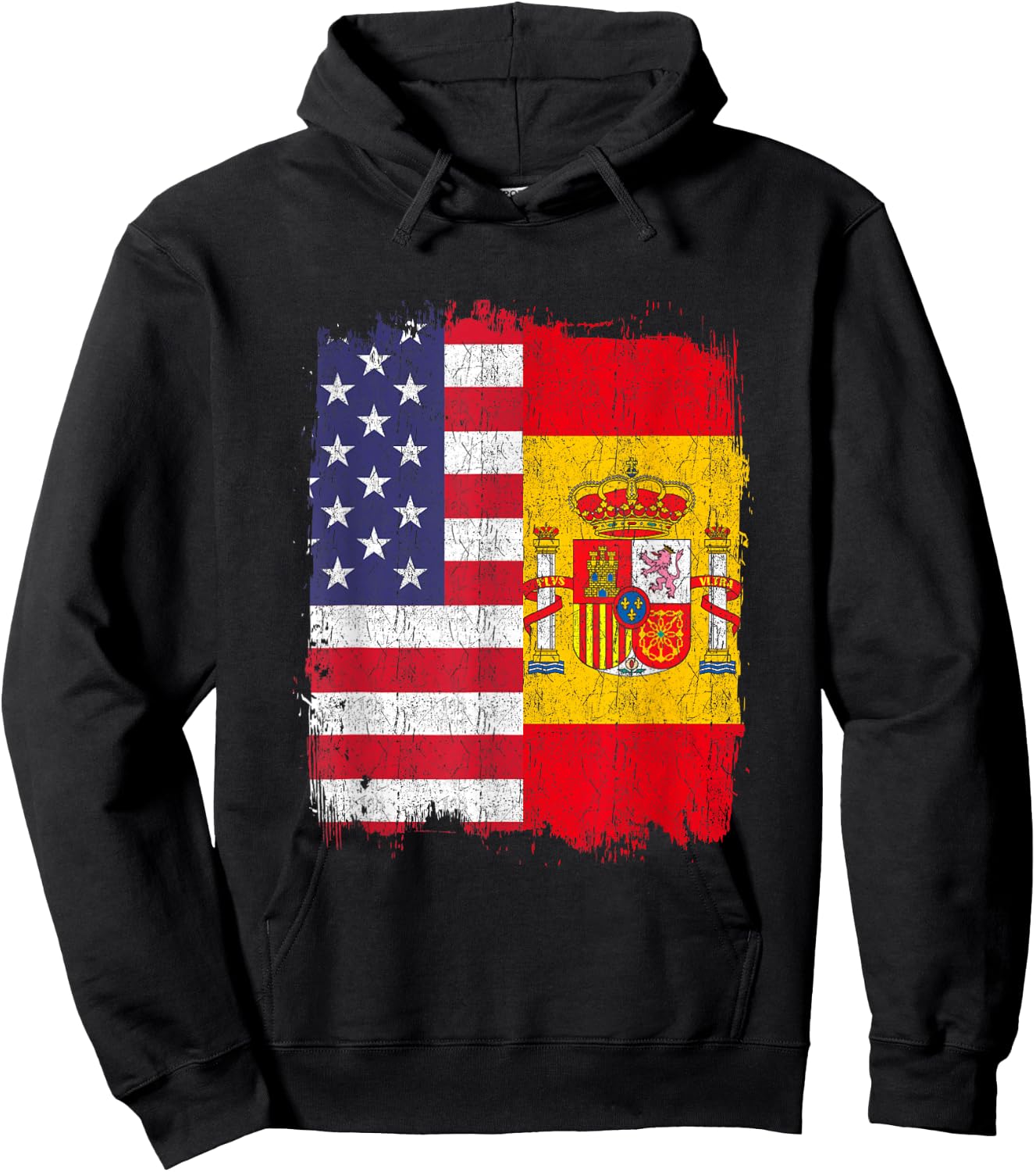 USA Spain Flag American Spanish Hoodie - Hoodie | Black