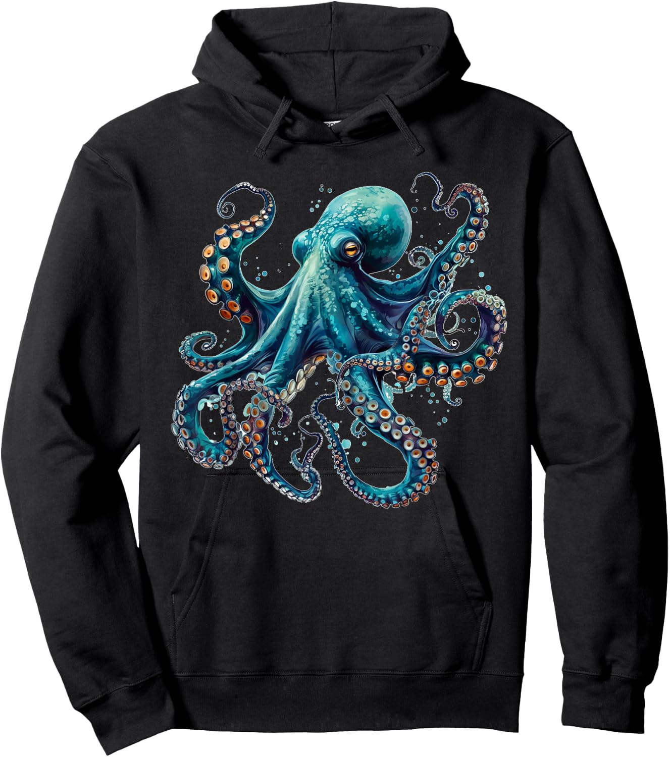Cool blue octopus Hoodie - Hoodie | Black