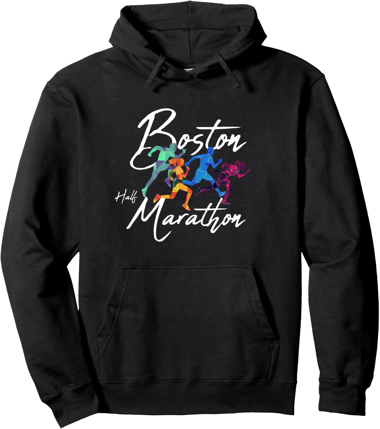 Half marathon Boston women and men runners Hoodie - Hoodie | Black