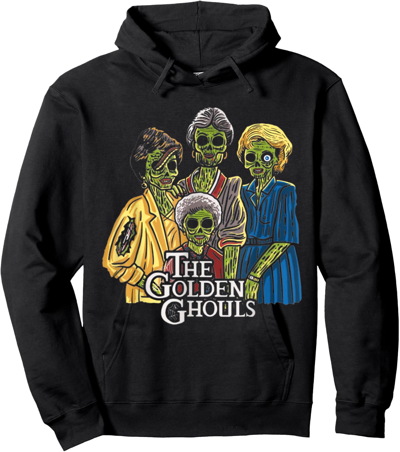 Vintage The Golden Ghouls Funny Gift Women Halloween Hoodie - Hoodie | Black