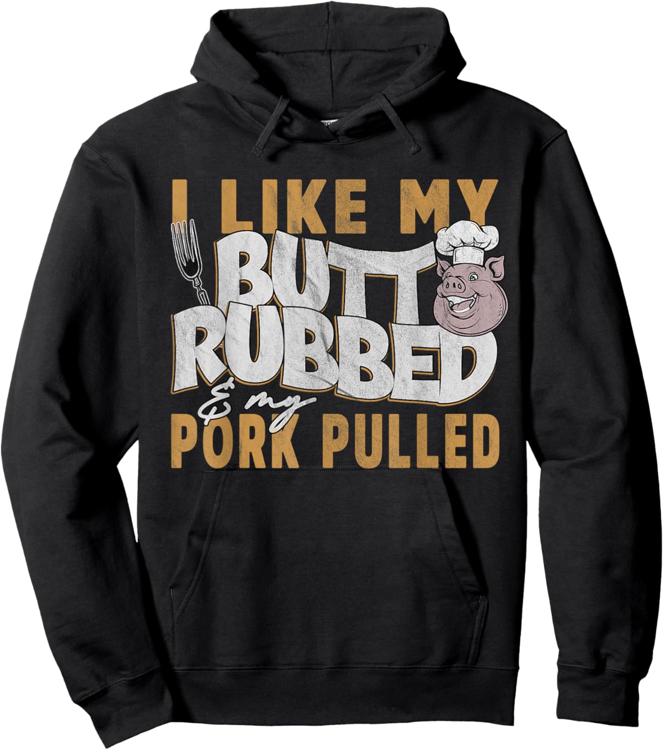 Funny BBQ Grilling Quote Pig Pulled Pork Men Women Hoodie - Hoodie | Black