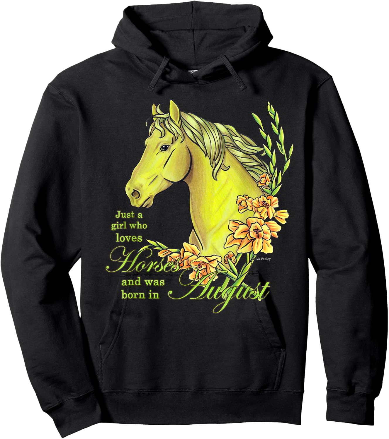 Just A Girl Who Loves Horses Born In August Peridot Horse Hoodie - Hoodie | Black