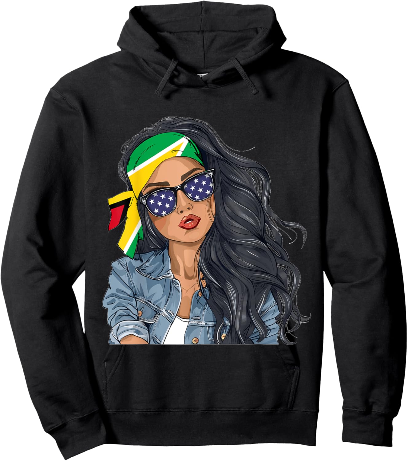 Guyanese Woman Products Flag Uniform American Guyana Hoodie - Hoodie | Black