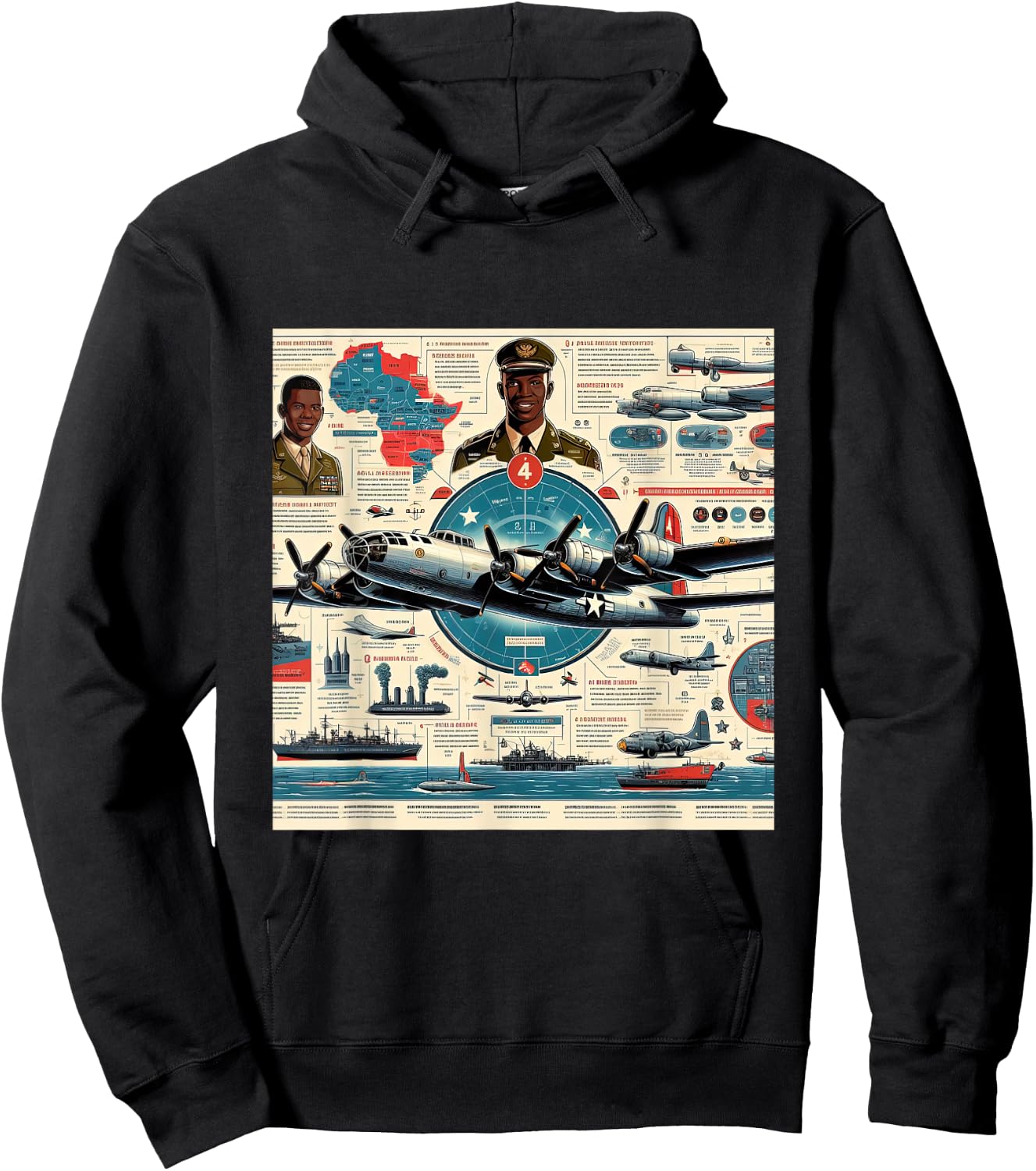 B29 Superfortress WW2 Warplane Airplane Infographics Hoodie - Hoodie | Black