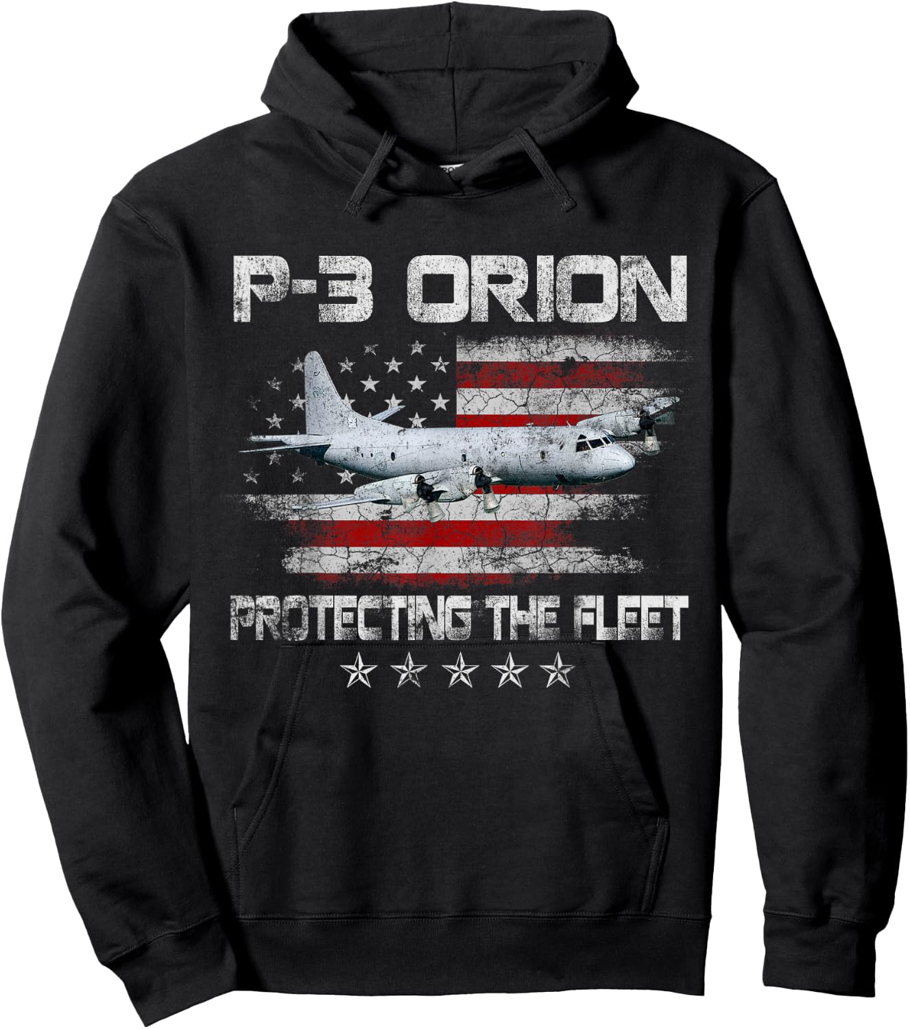 P-3 Orion Sub Hunter ASW Airplane Vintage Veterans Day Gift Hoodie - Hoodie | Black