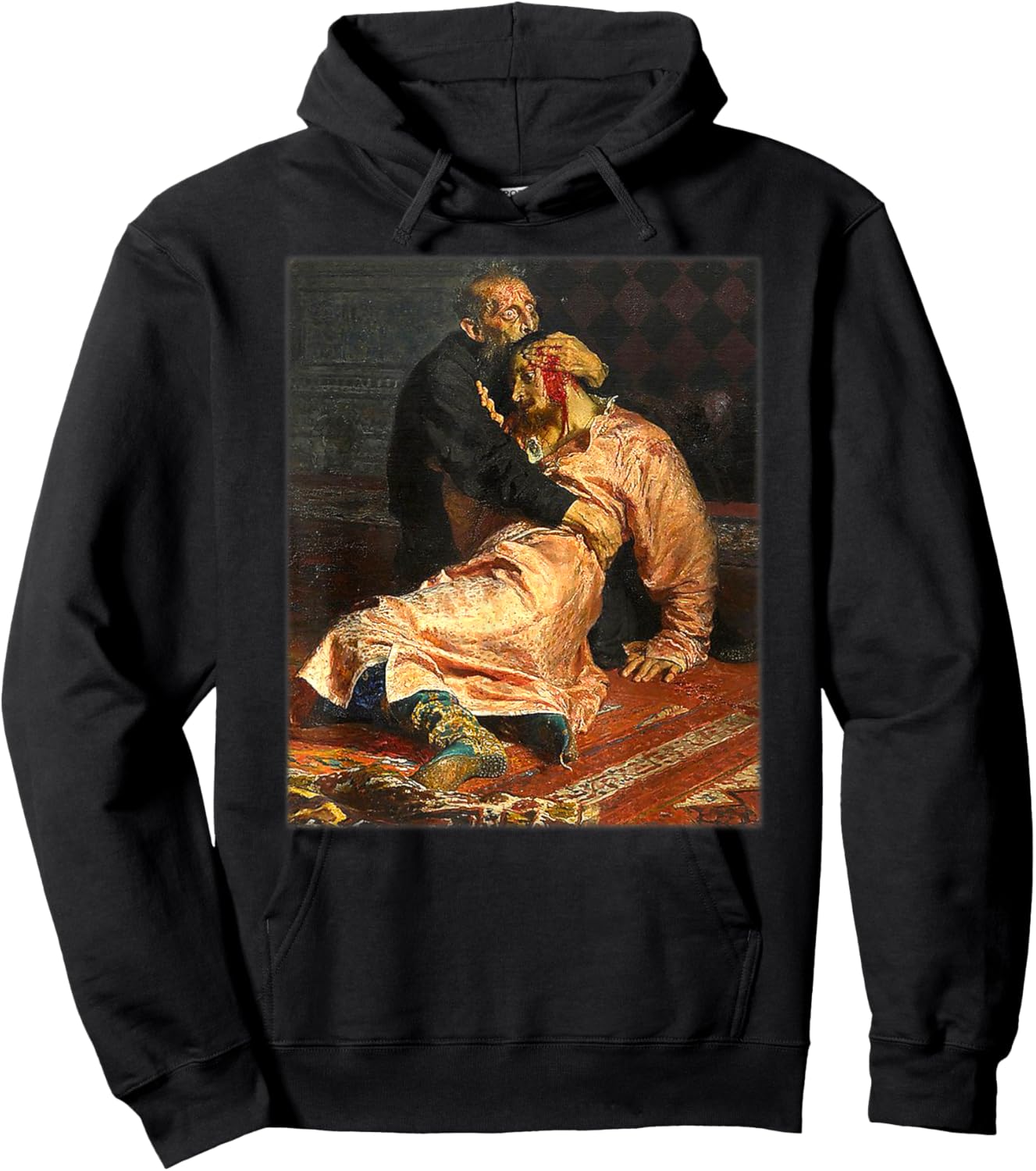 Ivan the Terrible and his Son Ivan Painting by Ilya Repin Hoodie - Hoodie | Black