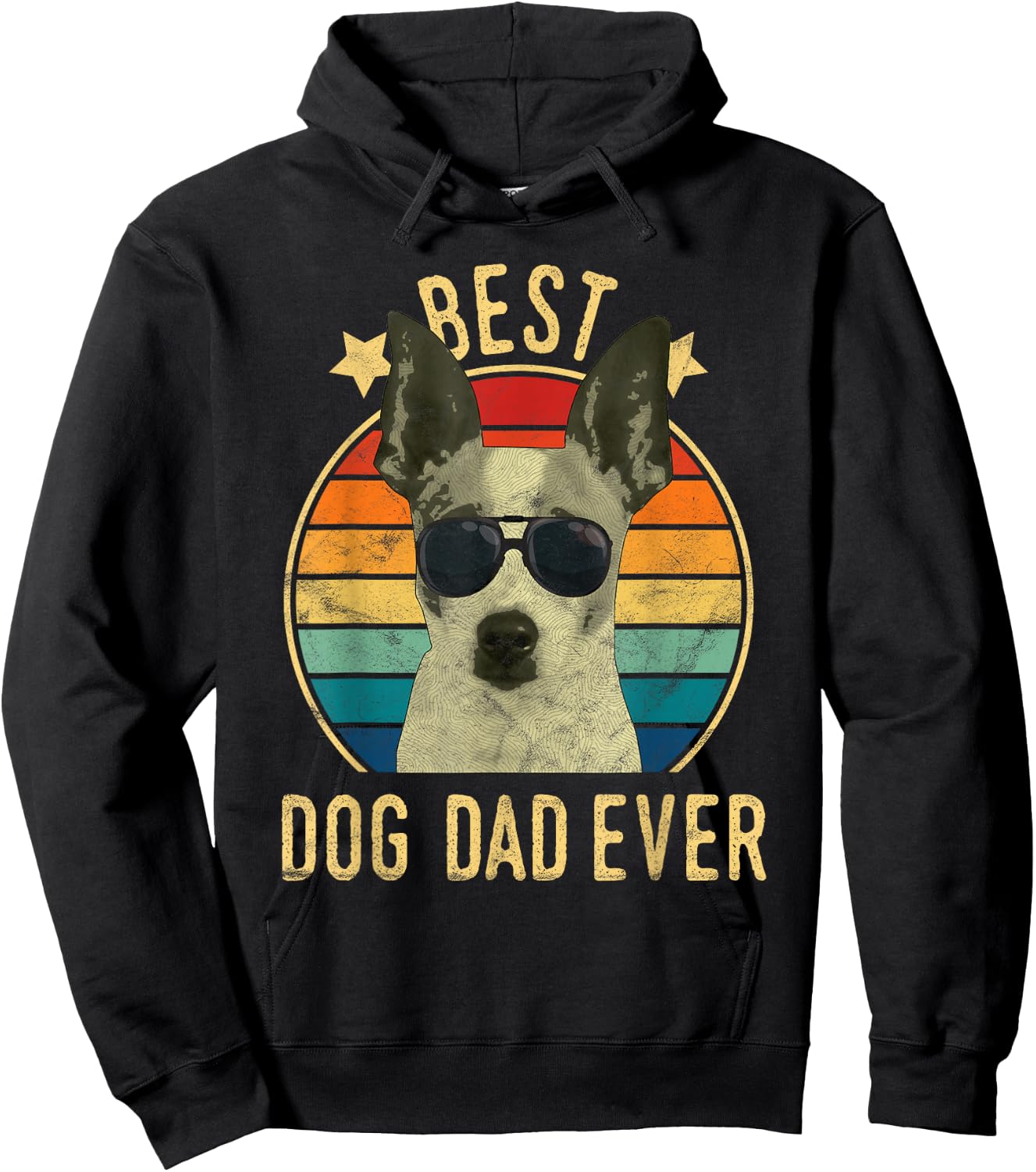 Best Dog Dad Ever Rat Terrier Father's Day Gift Hoodie - Hoodie | Black