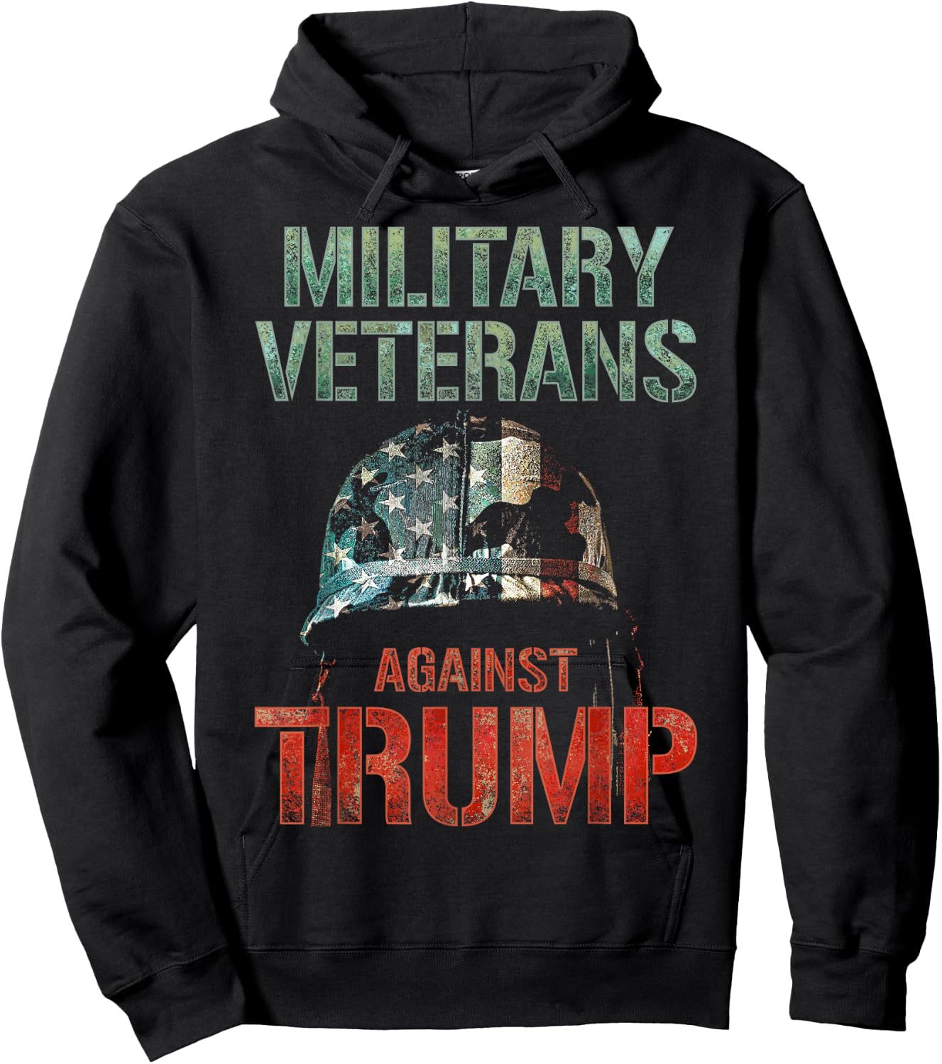 Military Veterans Against Trump 2020 Conflict USA Election Hoodie - Hoodie | Black