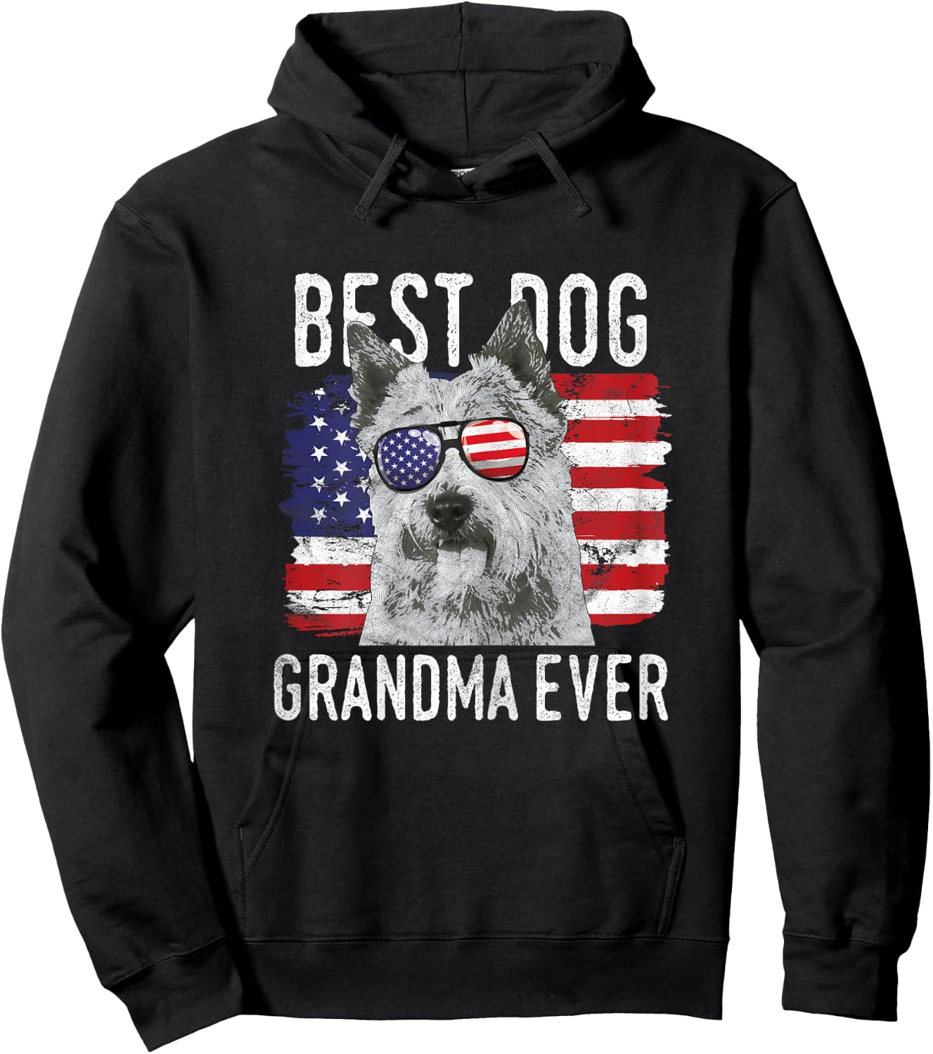 American Flag Best Dog Grandma Ever Norwich Terriers USA Hoodie - Hoodie | Black