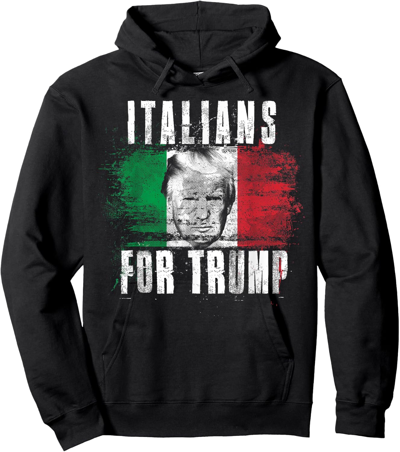 Italians For Trump - American and Italy Patriotic Hoodie - Hoodie | Black